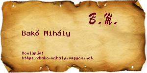 Bakó Mihály névjegykártya