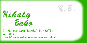 mihaly bako business card